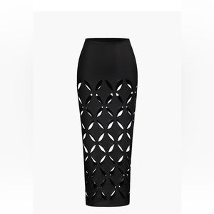Black cut out skirt